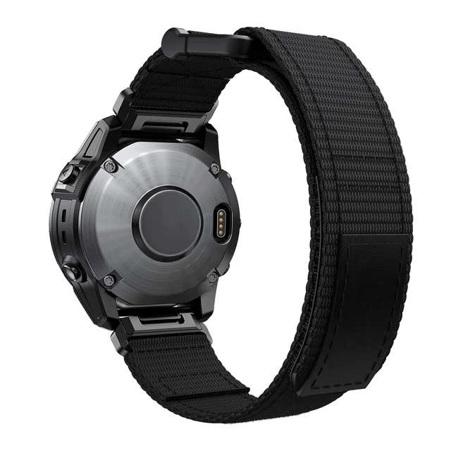 Correa de nailon para reloj Garmin Fenix ​​7X/6X/5X Plus (26 mm gris)