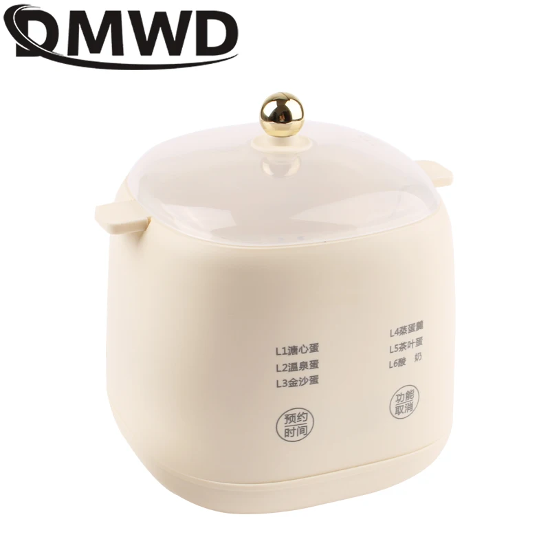 DMWD Multi functional Egg Steamer Electric Egg Boiler Automatic Timing Food Custard Steamer Breakfast Machine Yogurt Maker