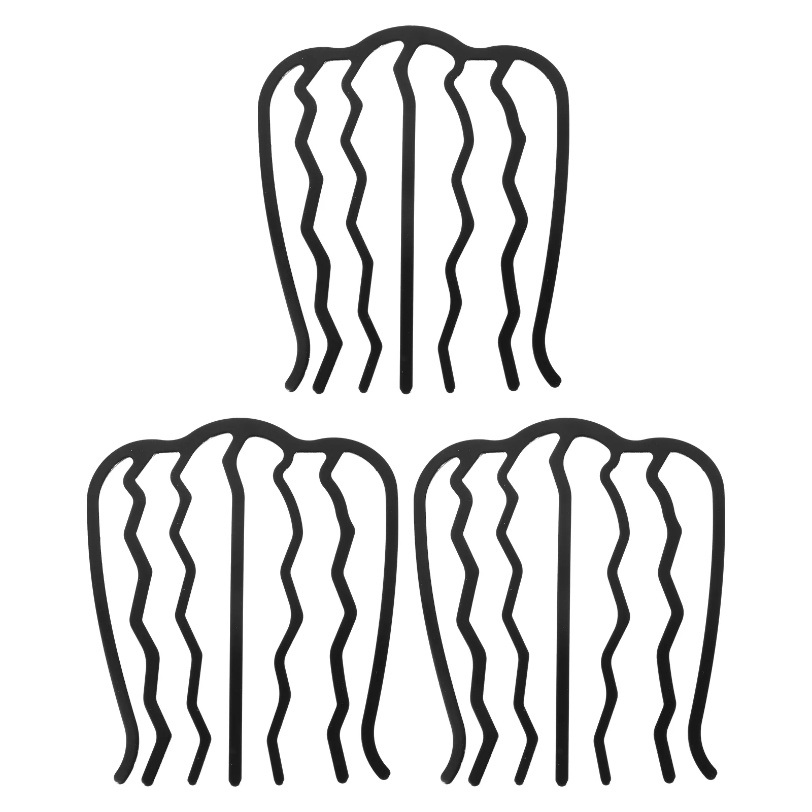 

3 Pcs Combs for Women Womens Hair Dryer Claw Clips Stick Teeth Black Side Painted Steel Bride Pin