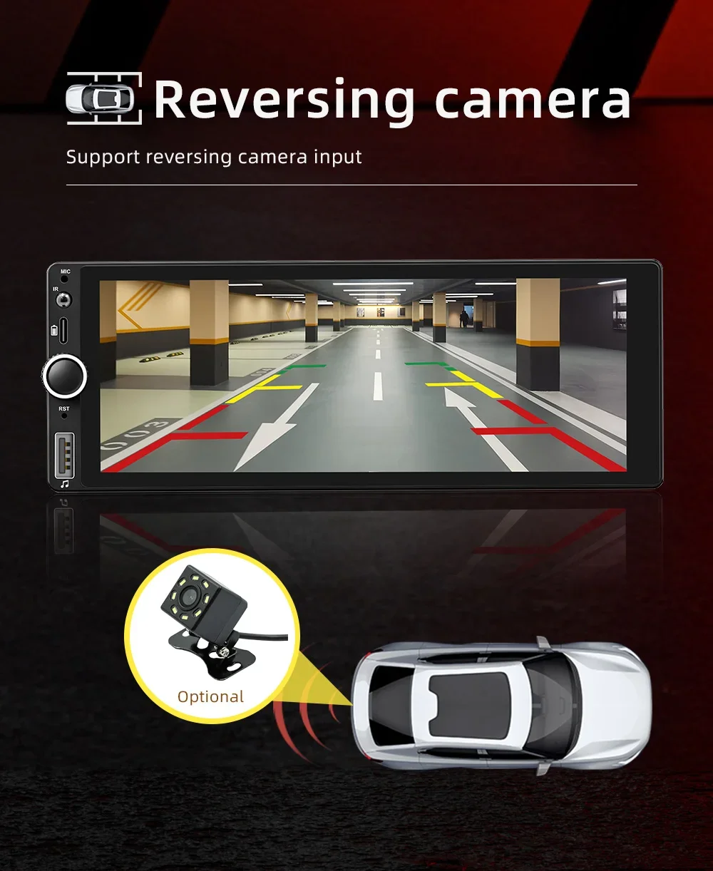 Sb2f9cb63d93e42219a770b8647ae354dV Universal Car Radio 6.86" 1Din Android Player Touch Screen WiFi Carplay Car Stereo Video GPS Navigation IPS Screen MP5 Player