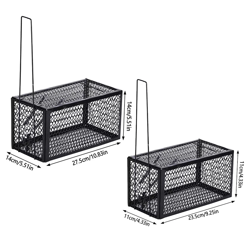 Mouse Catcher Trap Black Iron Mouse Cage Indoor Household Automatic High Sensitivity Pedal Trap Exterminator Reusable Trap Pest Control Supplies