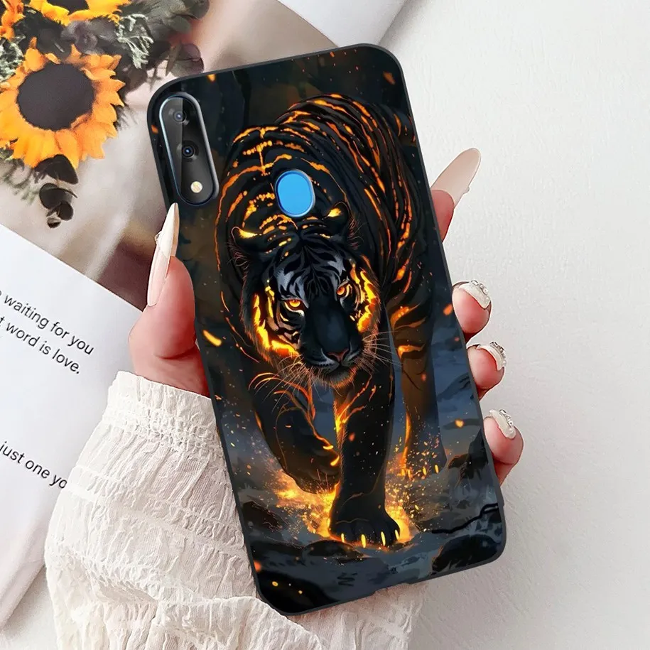 Cute Cool Spider Tiger Marble Soft Silicone Shockproof Phone Case Cover