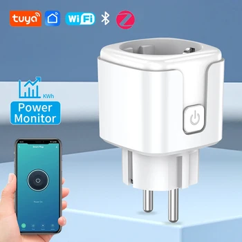 WiFi/Zigbee 3.0 Smart Plug EU Tuya App Remote Control Time Energy Monitor for Electrical Socket Works With Alexa Google Home