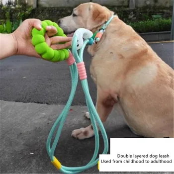 Dog Soft Handle Escape Proof Pet Cloud Foam Cotton Handle Contrast Color P Rope Puppy Goes Out ForPet Walking Pet Supplies