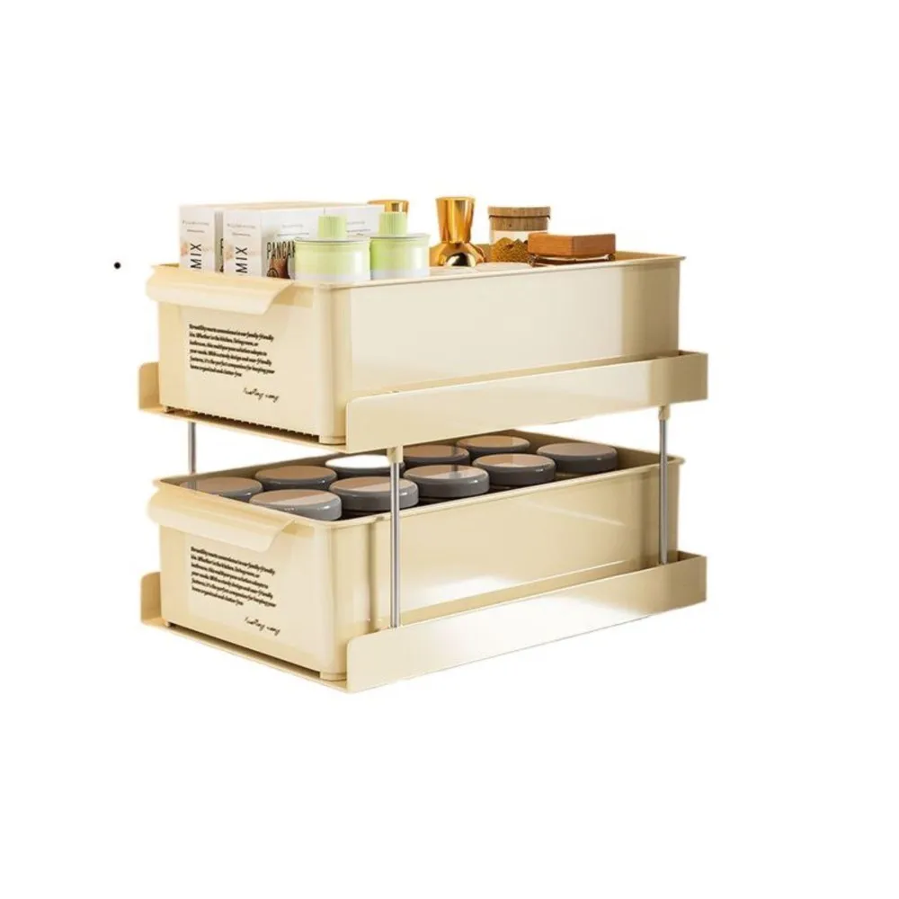 Kitchen Shelf Home Multi-layer Seasoning Desktop Organizer Box No Punching Strong Load-bearing Clean And Tidy