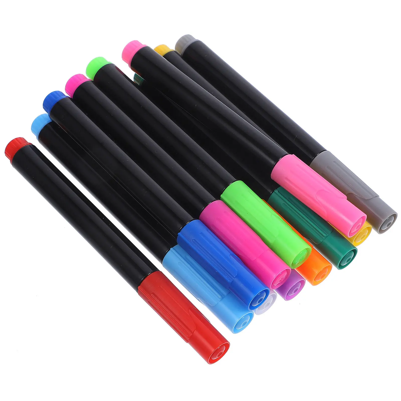 12Pcs 액체 칠판 마커 유리 화이트 보드 용 부드러운 쓰기 휴대용 펜 아크릴 보드 네온 지울 수있는 건조 지우기 마커
