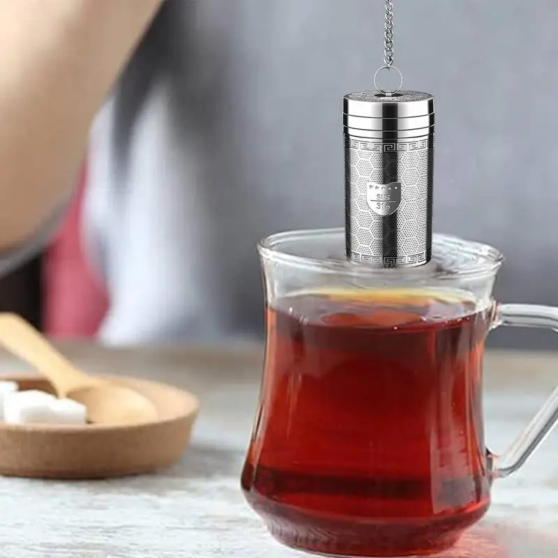 Loose Tea Infuser Extra Fine Mesh Metal Tea Infuser Extended Chain Hook Strainer Loose Holder Filter For Black