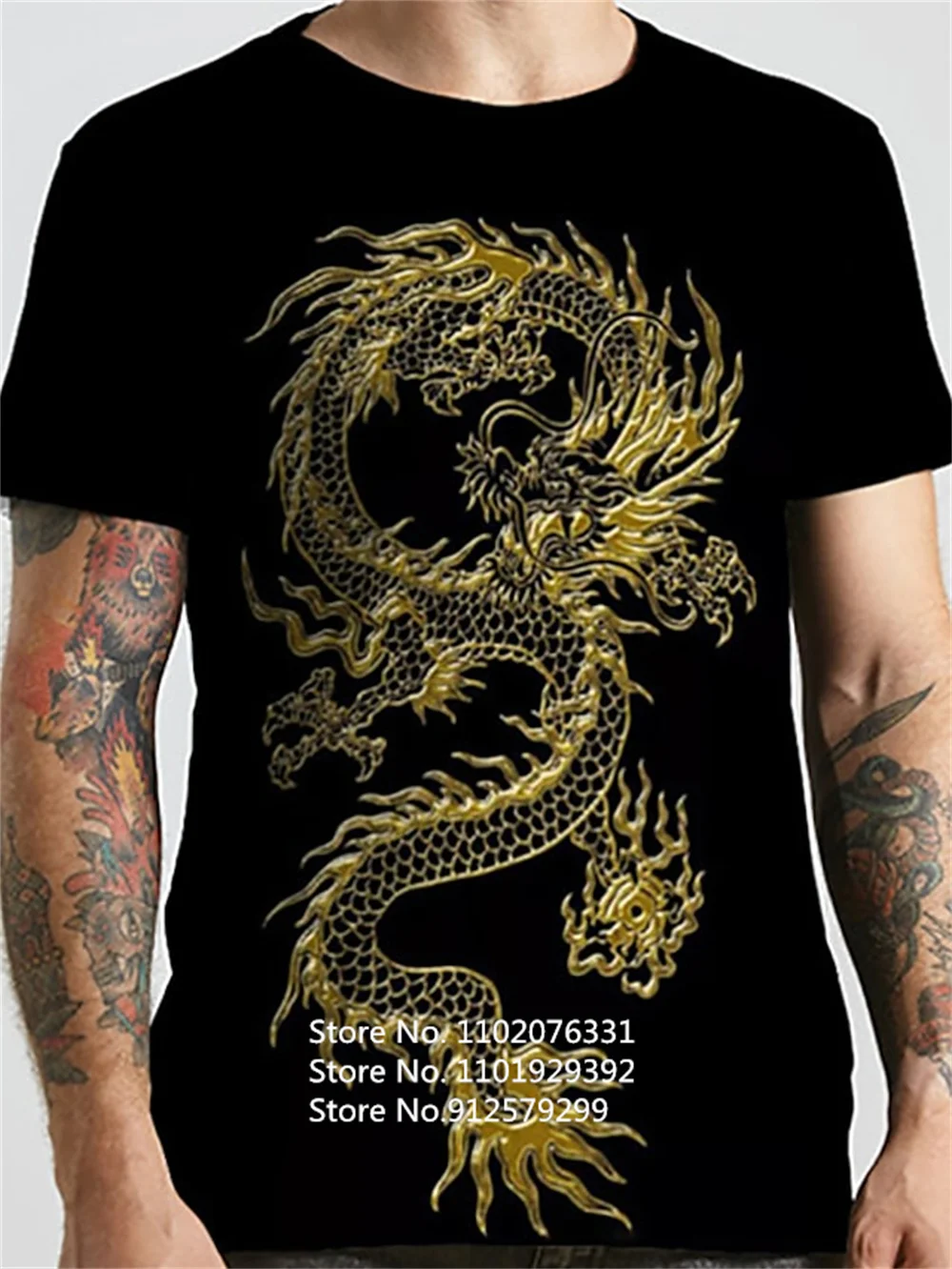

New Fashion Vintage Tattoo Dragon 3d T Shirt Men/Women Casual Round Neck Harajuku Short Sleeve Sports T-shirt