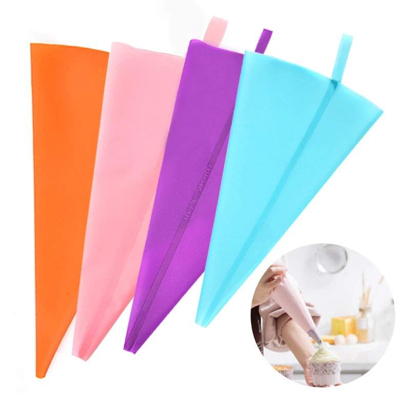 

Reusable DIY Silicone Icing Piping Pastry Bags Cream Bag Cupcake Decorating Baking Tools Kitchen Accessories Fondant Sugarcraft