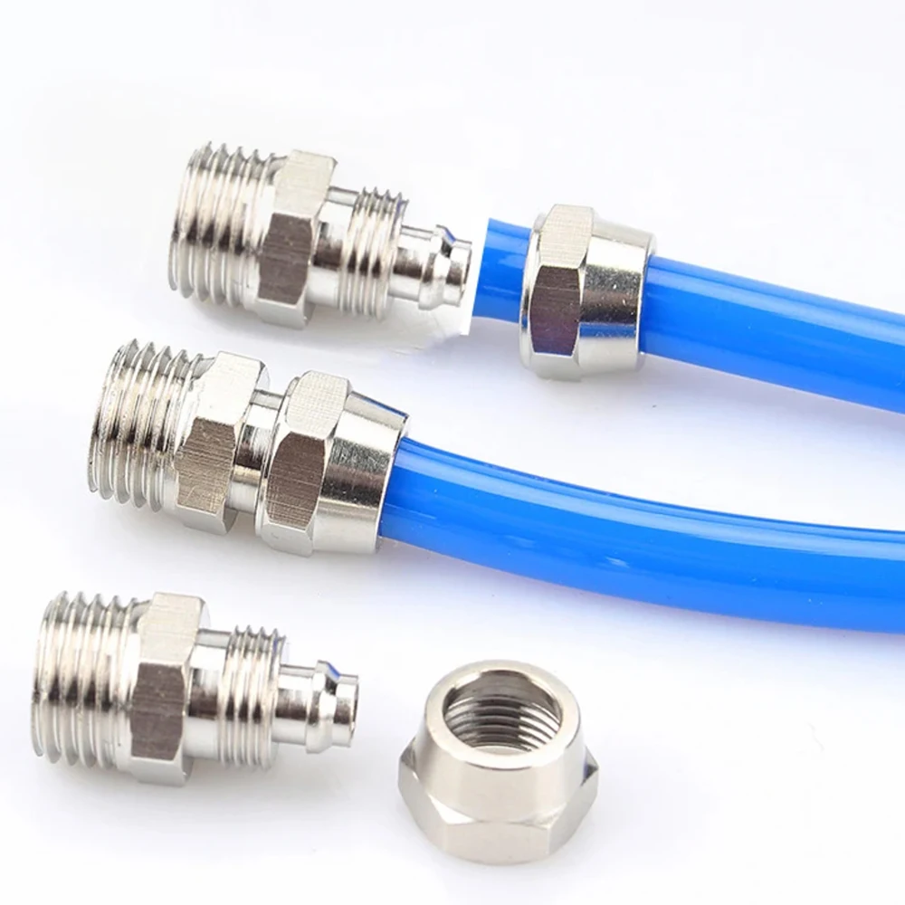 neumatic Connector Quick Screw Adapter Copper Nickel Plating PC4 6 8 10 12mm Fast Twist Joint Male Thread 1/8 1/4 Hose FIittings