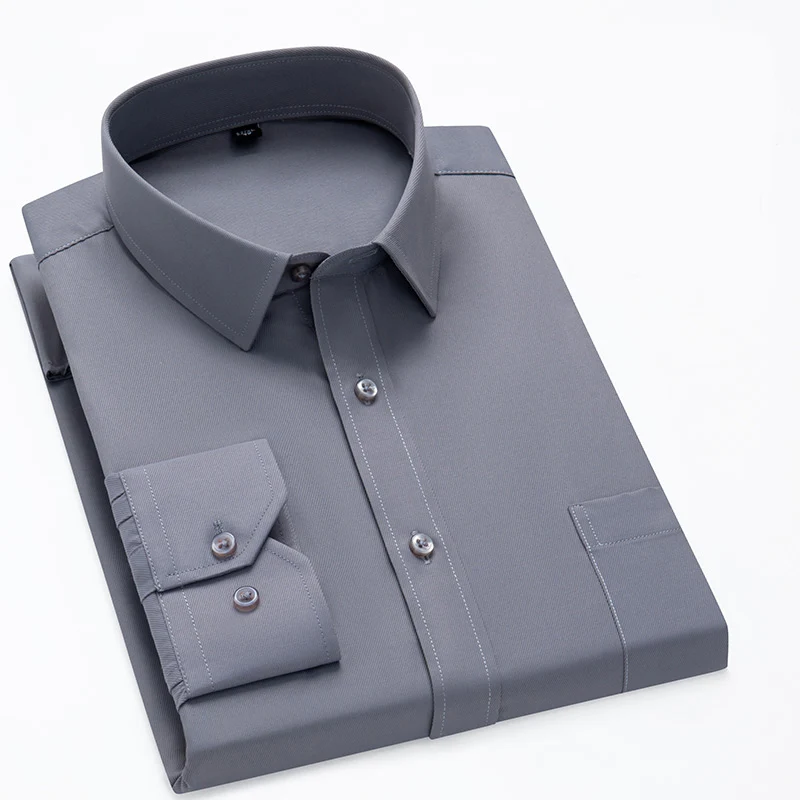 Plus Size S To 8XL Men's Formal Dress Shirt Long Sleeve Cotton Slim Fit Designer Business Striped Male Social White Shirts Blous