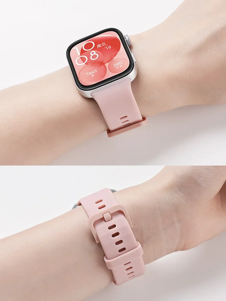Silicone Watchband with PC Case and Screen Protector for Huawei Watch Fit3 - Replacement Accessories