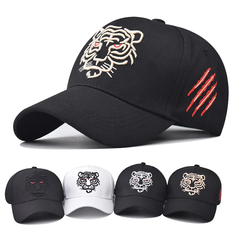 Män Bomull Tiger Broderi Baseball Keps Dam Fritid Sommar Trucker Kepsar Hip Hop Hatt Unisex Snapback Hattar Solskydd Keps_voghion.com