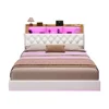 Floating Bed Frame, Floating Platform Bed with Charging Station with LED Lights & Storage Headboard, Modern LED Floating Bed 6