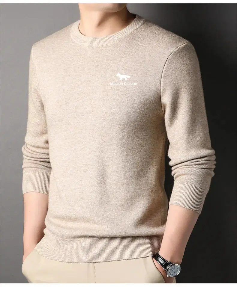 

2023 spring and autumn Men's brand Long Sleeve Shirt Plush Thickened Solid Color Collar Shirt Fashion Casual Tops