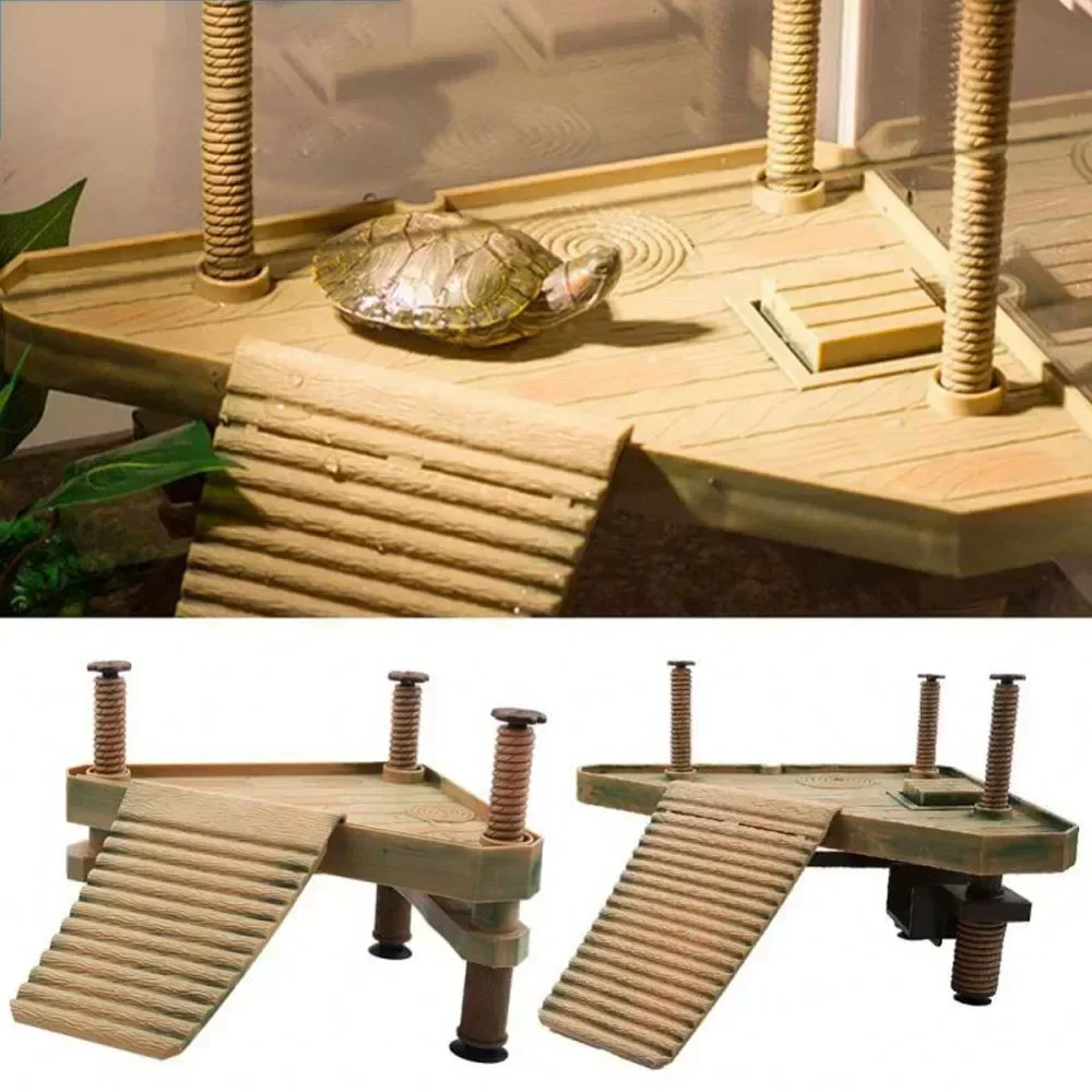 Plataforma para tomar el sol de tortuga, muelle de terrapin, isla flotante de terrapin brasileña, plataforma de rampa para reptiles, plataforma de decoración de acuario 1