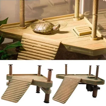 Plataforma para tomar el sol de tortuga, muelle de terrapin, isla flotante de terrapin brasileña, plataforma de rampa para reptiles, plataforma de decoración de acuario 1