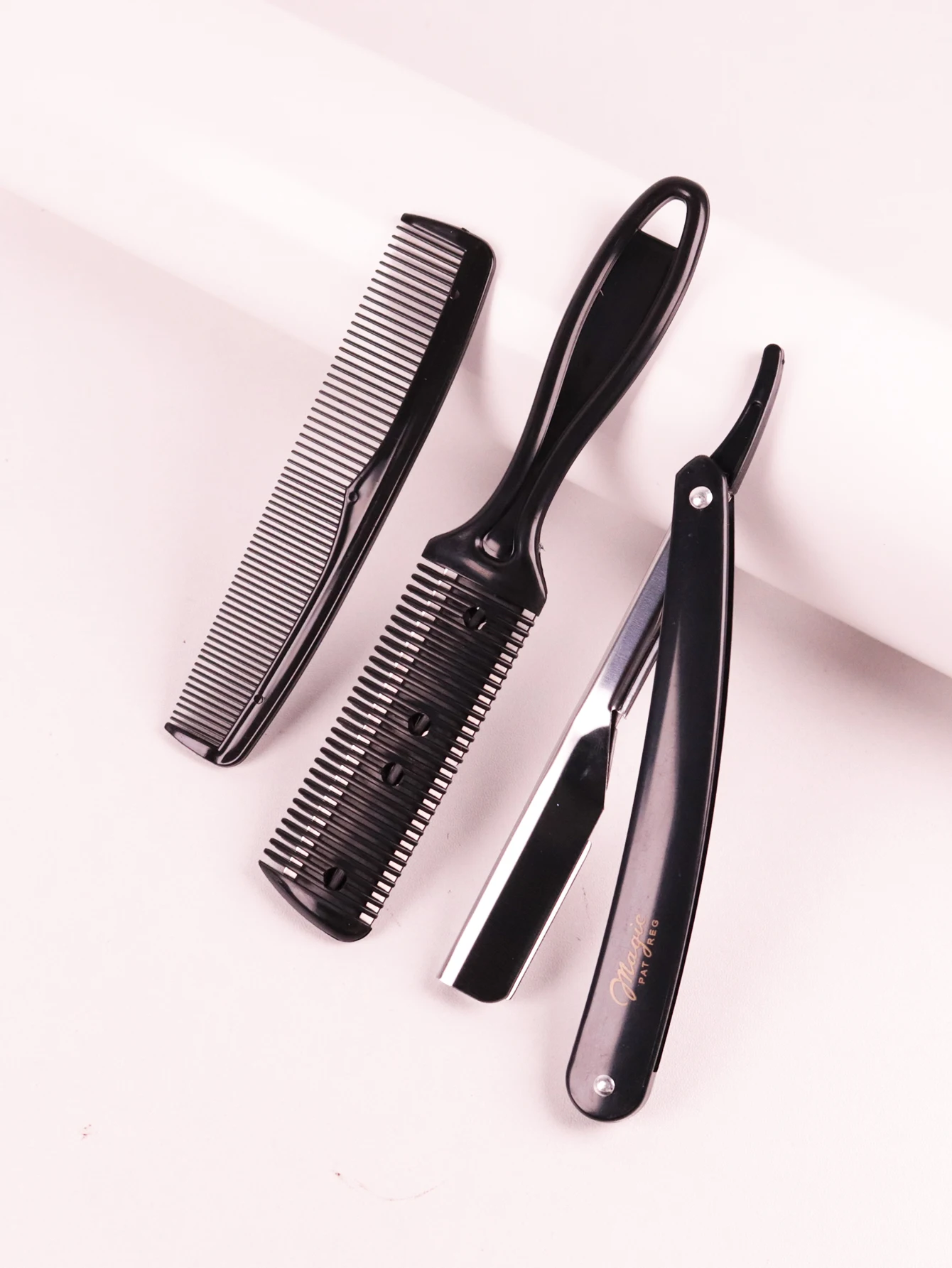Razor comb set, foldable shaver, double-sided hair cutting comb, sparse comb Special for real hair wigs