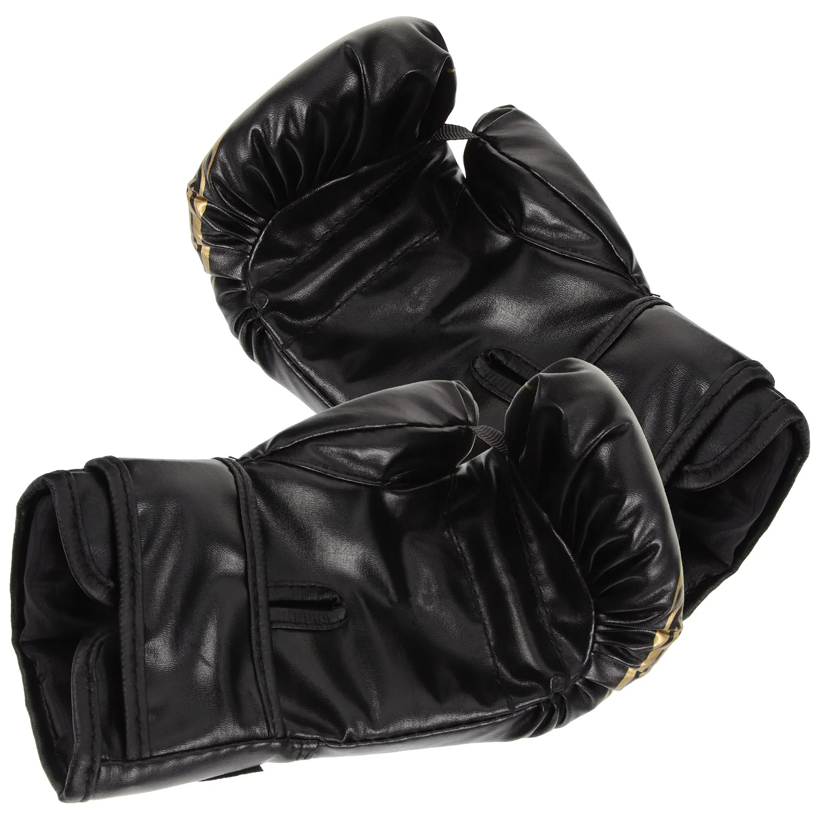 1 Pair Breathable Boxing Gloves Protective Training Mitts Sparring Hand Pads for Children Kids (Black)