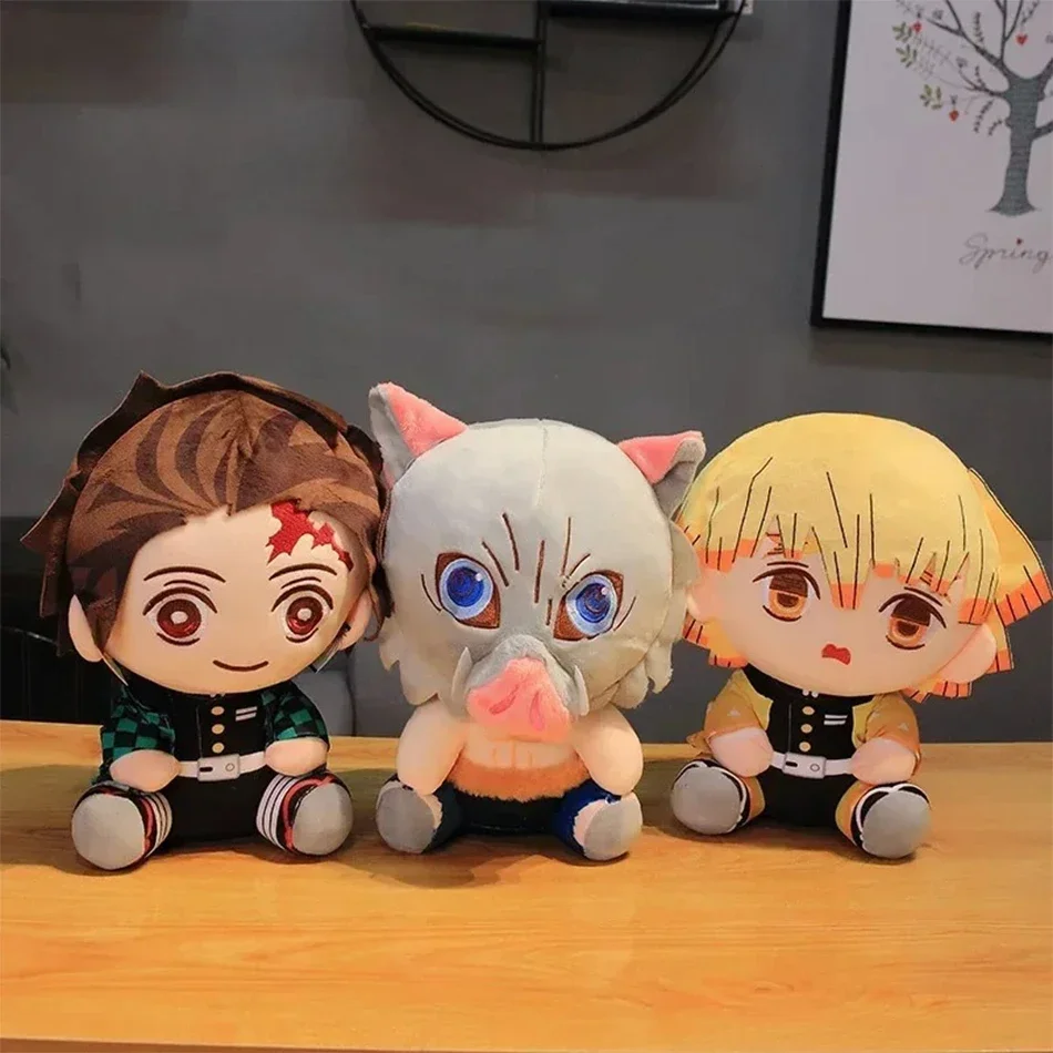 Hot Japan Demon Slayer Plush Dolls 20cm Lovely Anime Kimetsu No Yaiba Kamado Tanjirou Nezuko Zenitsu Kyoujurou Toys Kids Gifts