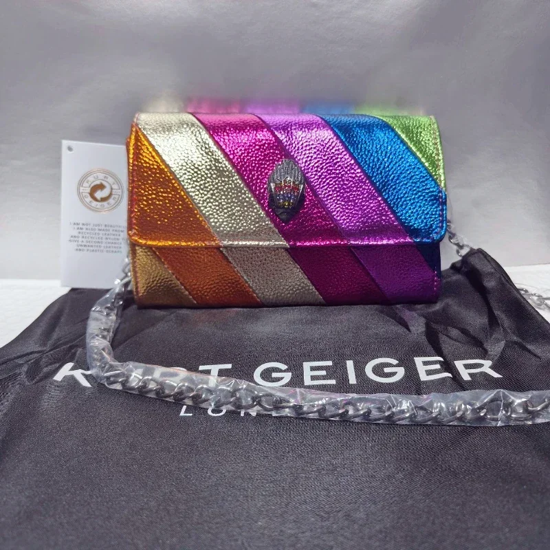 

KURT GEIGER Luxury Brand Designer Shoulder Bag Fashion Colorful Crossbody Bag Advanced PU Material Splice Retro Women's Bag
