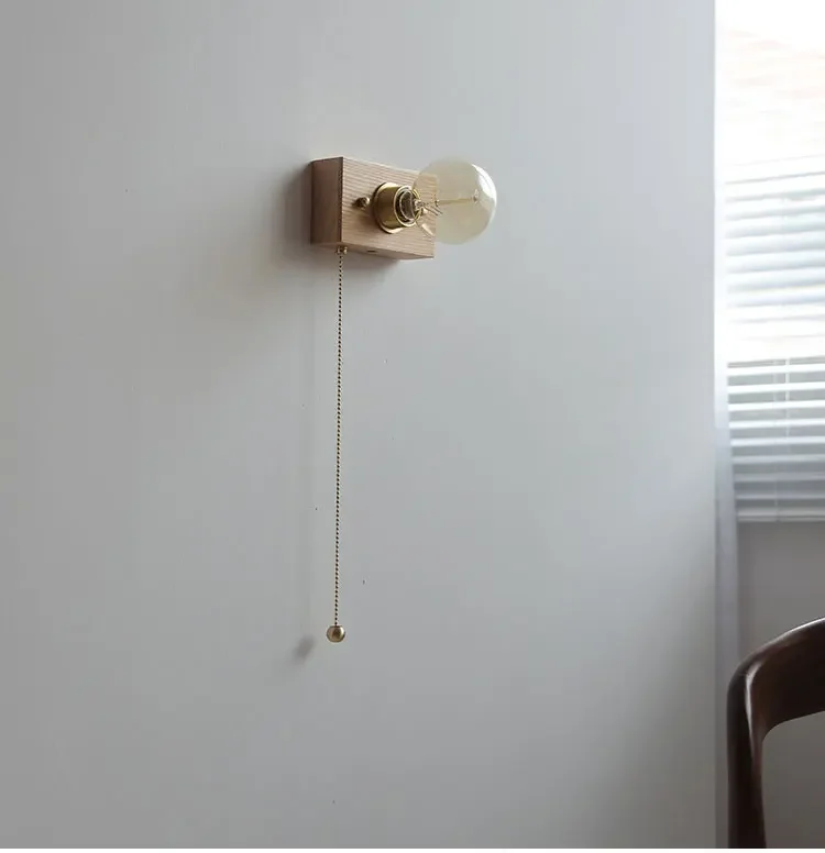 Description Picture 4 of itemVintage Walnut Wood wall lamp Home Decoration small rectangle lamp Bedroom LED Bedhead Wall Light Indoor Staircase corridor Ligh