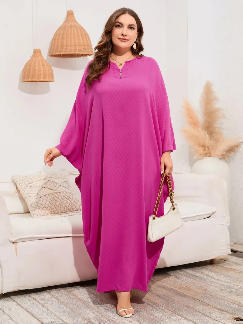 

Eid мусульманское длинное платье для женщин мусульманский рукав летучая мышь свободный халат кафтан абайя Vestidos вечерние Abayas Рамадан кафтан Jalabiya 2024