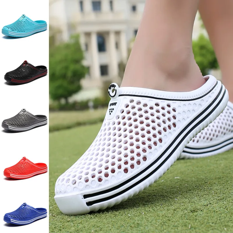 

New Sunmmer Couples Slippers Cutout Clogs Shoes Men Women Garden Convenience Bathroom Slippers Non-slip Beach Sandals