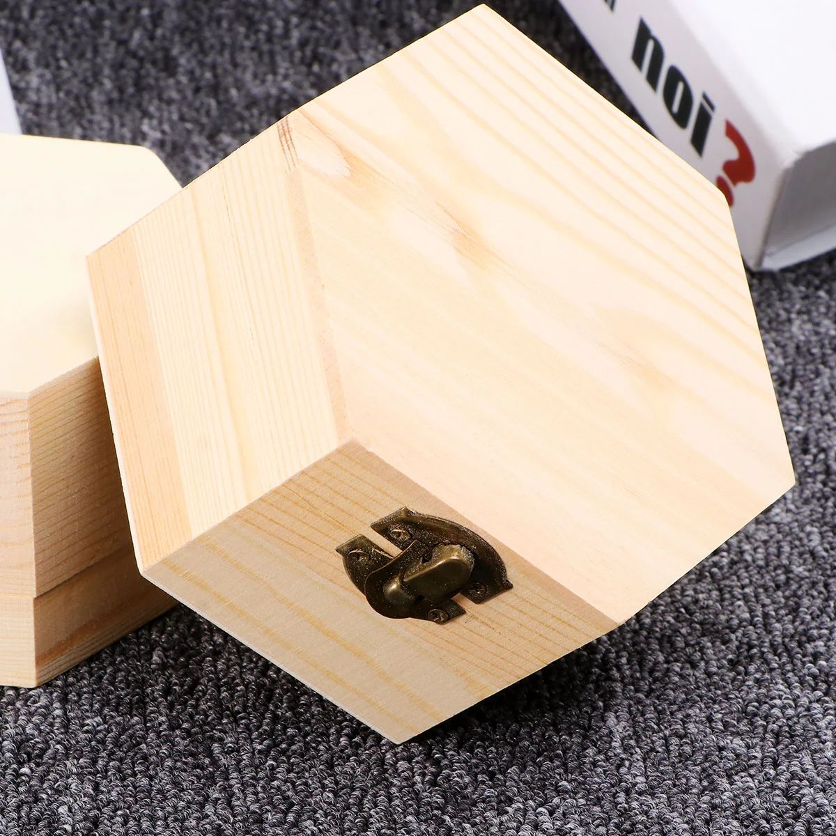 

2 Pcs Jewelry Boxes Soap Flower Case Hexagonal Wood Wooden Storage Container Mini