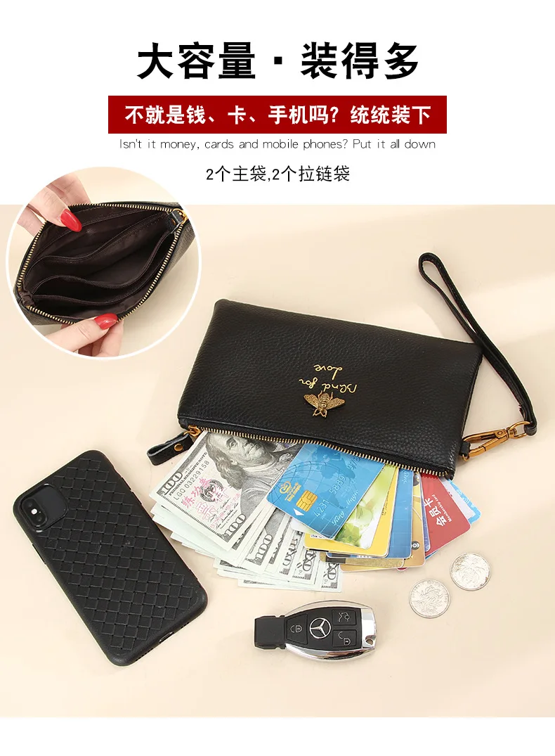 Fashion Women Long Wallet Double Layer Zipper Coin Phone Money Bag