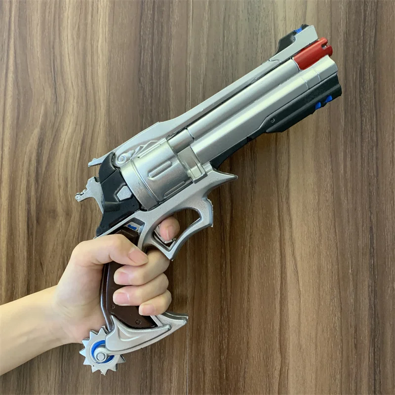 Game OW Cole Cassidy Revolvers Weapon Gun 1:1 Cosplay Safety PU Gift Outdoor Toy Rubber Soldier 76 D. va Tracer No Shooting