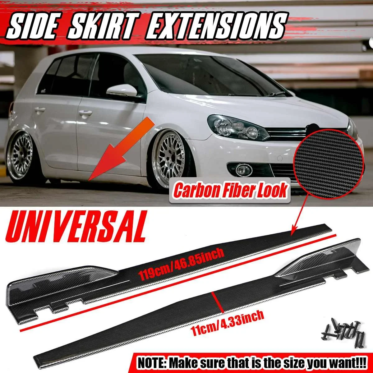 

Golf Side Skirt Body Kit Winglet Extensions Splitters Spoiler For VW Golf MK4 MK5 MK6 MK7 MK8 Passat Jetta Polo Car Accessories