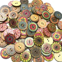 100 Pcs Wood Button Scrapbooking DIY Crafting Knitting Round Button Ornament Shirt Jeans Useful Wooden Fastener 25mm 2