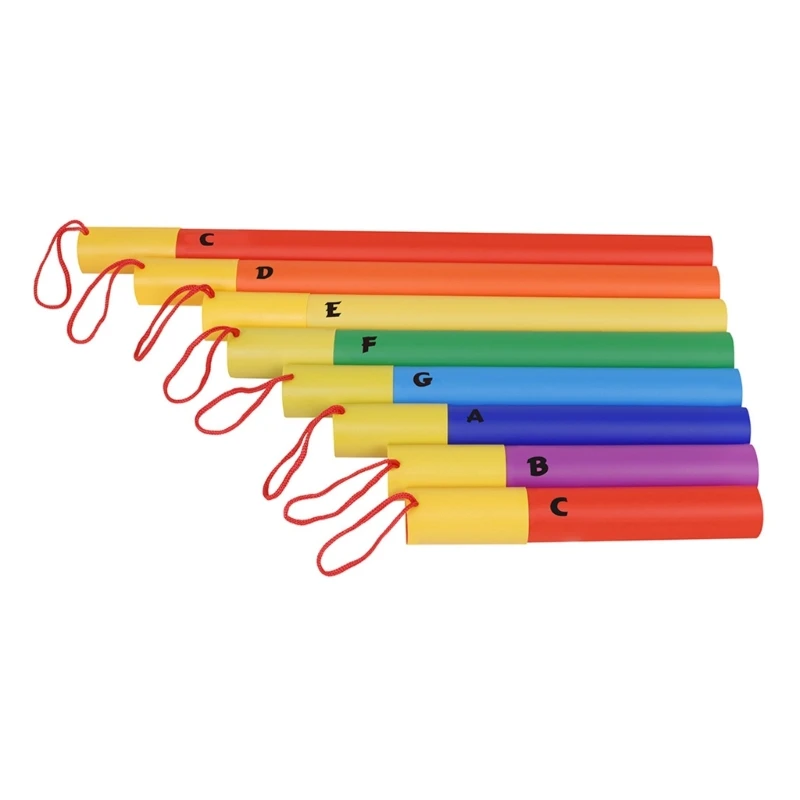 다채로운 Orff 사운드 튜브, 플라스틱 8 톤 사운드 튜브, 어린이 타악기, 조기 교육 장난감, 옥타브 튜브