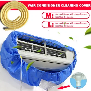 Extra-Large Air Conditioner Cleaning Cover - Double-Layer Thickened Dust Cleaner Bag with Tightening Belt, Ideal for Wall-Mounted AC Units, 2.4/3.2m Sizes Available"