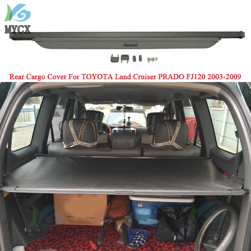 

Rear Cargo Cover For TOYOTA Land Cruiser PRADO FJ120 FJ 120 2003-2009 privacy Trunk Screen Security Shield shade Accessories