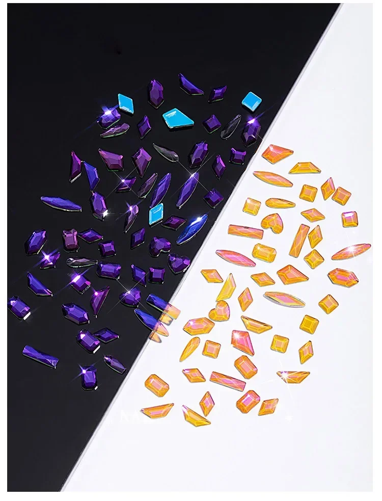 100 Stück Mix-förmige Flatback Strass Kristall AB Charm Luxus Nail Art Edelsteine für 3D Dekorationen Glitzer Maniküre Nagel Edelsteine DIY – Detail 10