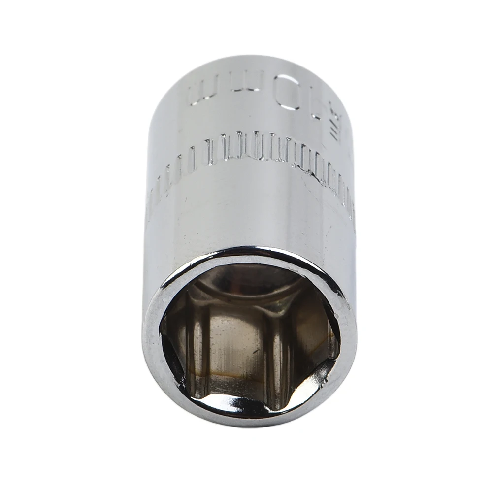 4pcs/set Socket Chrome Vanadium Steel 1/4Inch Drive 6-Point Socket 10mm Socket DIY Hand-making Household Maintenance Tool Silver