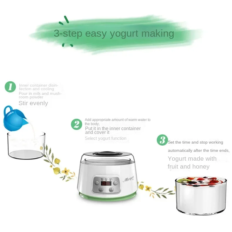 3 in 1 Electric Yogurt Maker Automatic Fermenter Yoghurt Ceramic Container Cups Natto Rice Wine Ferment Machine Yogurt Machine yogurt maker