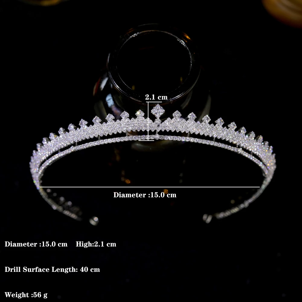 Hair accessories party crown hats 3A Cubic Zirconia Princess Wedding Tiaras Brides Lengthen Crowns Birthday Headwear Crystal Headdresses for Girlfriend Jewelry