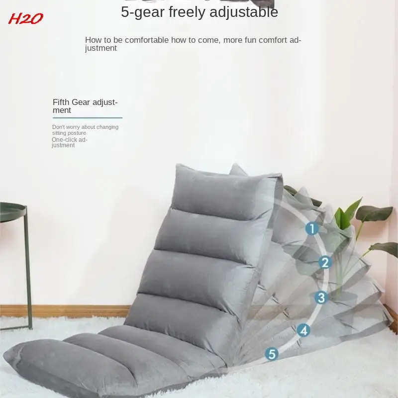 Seven Grids Adjustable Lazy Sofa Chair Tatami Folding Floor Chair Gaming Padded Lounger Soft Recliner Cushion With Back Support sofa chair