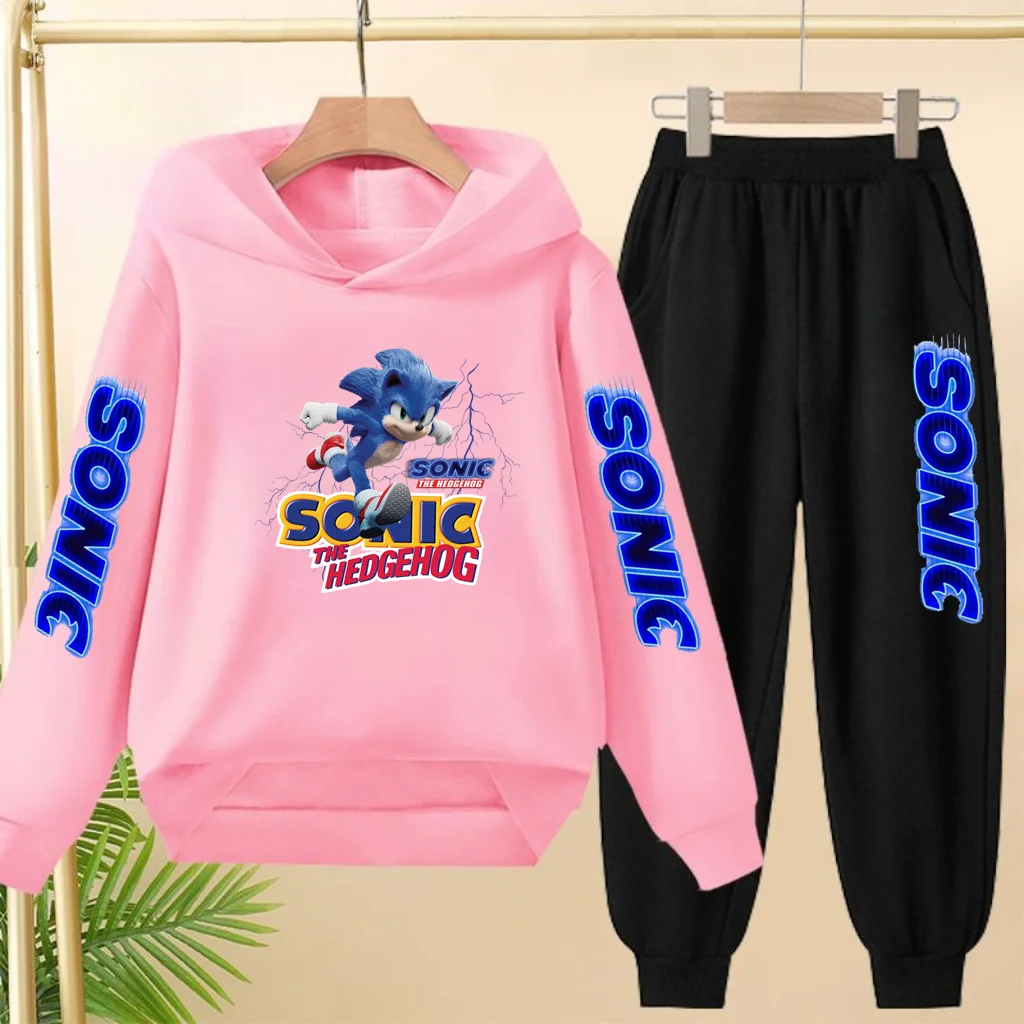 Cozy Blue Kitten Print Winter Sweatshirt and Jogger Set