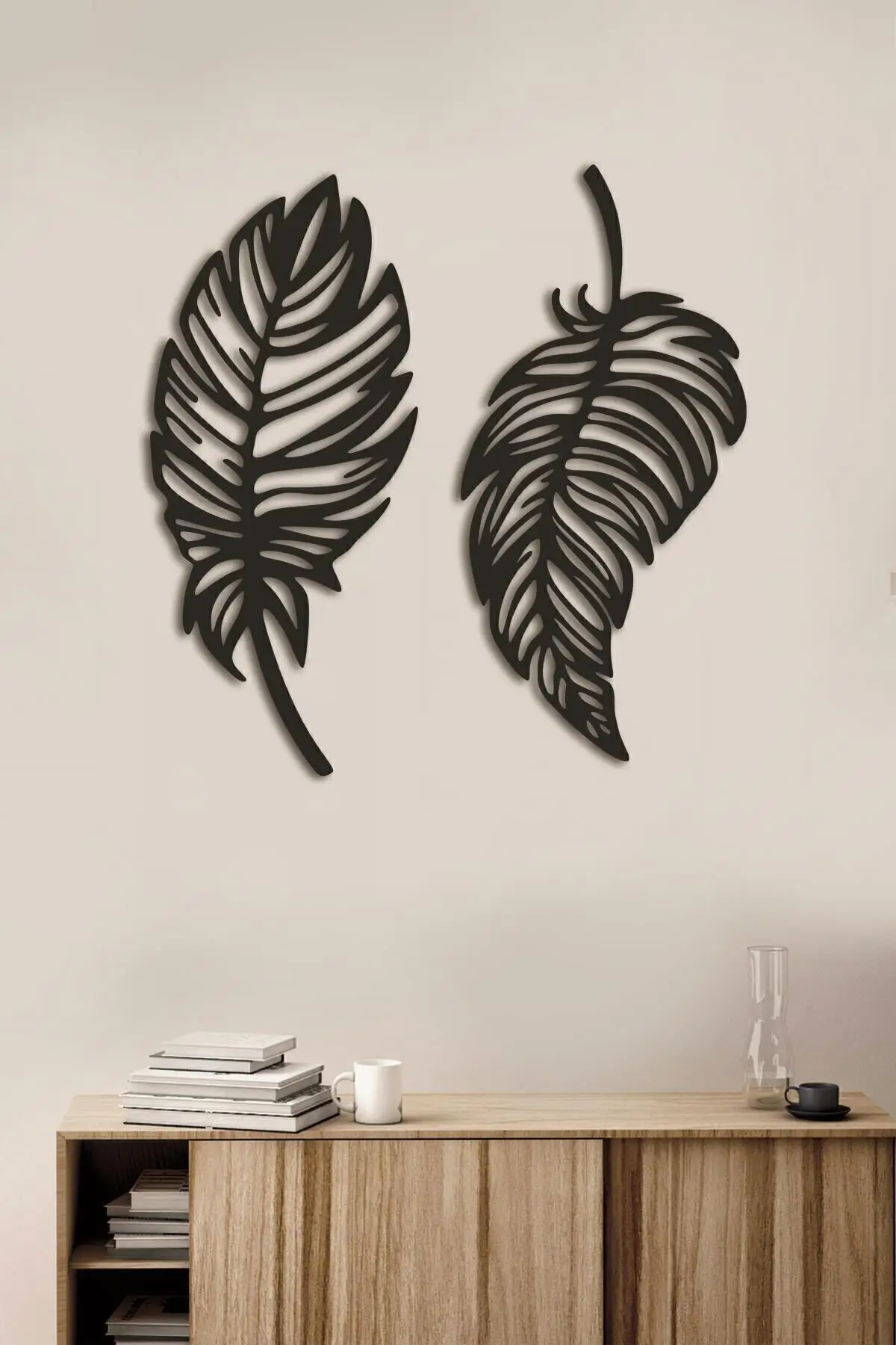 

Decorative Double Leaf Set Laser Cut Wooden Wall Decoration Product
