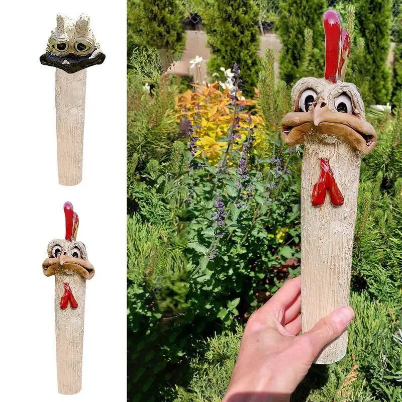 

Silly Chicken Resin Decor Resin Handmade Cartoon Chicken Countryside Sculpture Long Neck Ornaments Farm Chicken Decor Garden