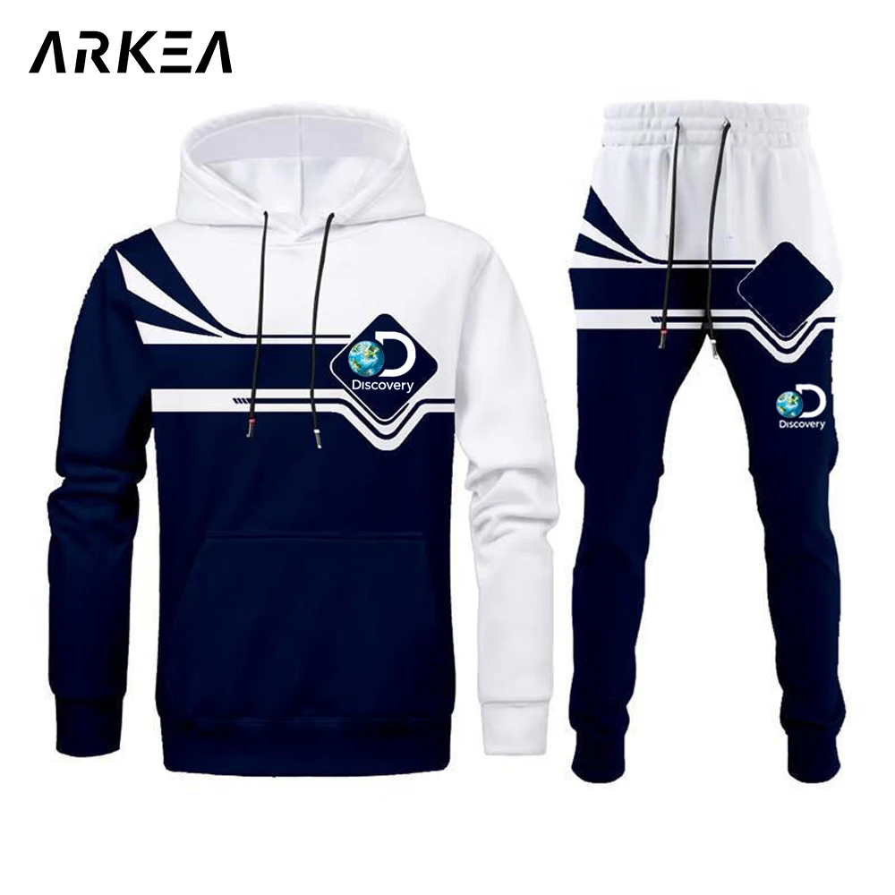 New 2023 Discovery Men Zipper Hoodies Sweatshirt+sweatpants Suit Autumn