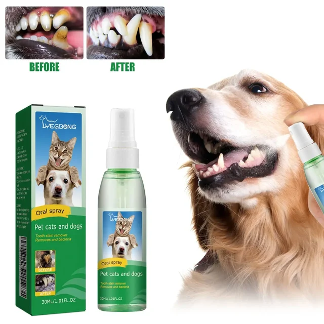 Pet Tooth Cleaning Spray Dog Mouth Fresh Teeth Clean Deodorant Oral Tartar Remover Teeth Stain Whitening Pet Oral Cleanse Liquid 1