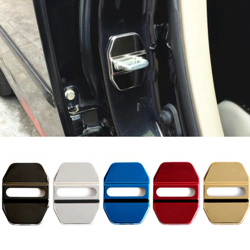 4pcs Car Door Lock Cover Replacement Sticker For Mercedes Benz Amg W203