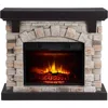 Electric Fireplace with Mantel, 40”W Faux-Stone Fireplace Mantel, Tall Fire Place Freestanding,40”Wx12”Dx35”H 6