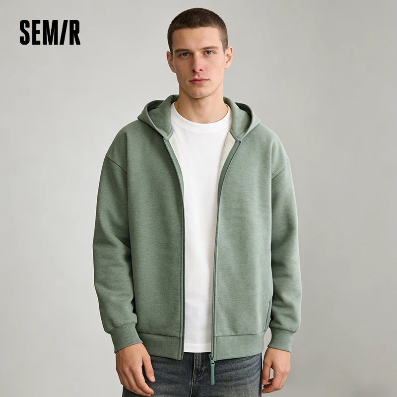 Semir Minimalist Jacket Men Spring Knitted Hooded Outdoor Casual Versatile Couple Style Loose Comfortable Daily Top
