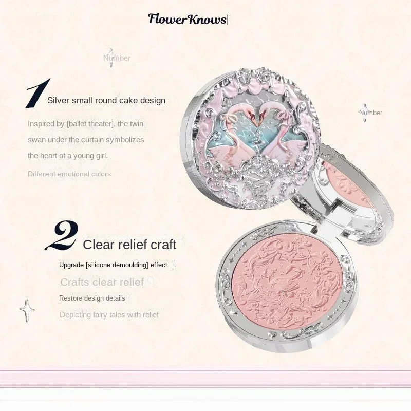Powder Blusher Blush Powder Blush Plate Facial Blusher Flower Knows All Series Swan Ballet Blush Set